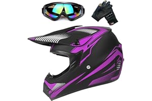 ZJRA Jeunesse Casques De Moto,Casque Cycliste pour Enfants,Garçon Et Fille Scooter De Ski VTT Casque,Dot / ECE Certification,Convient pour Toutes Les Saisons
