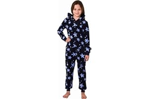 NORMANN-WÄSCHEFABRIK Mädchen Jumpsuit Overall Schlafanzug Pyjama Langarm in Sterne Optik - 202 467 97 961