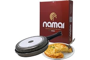 NAMAI - Padella Per Frittata 28 CM, Materiale Alluminio, Adatto In Lavastoviglie, Manico Removibile, Girafrittata Antiaderente, Made In Italy
