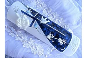 kerzenzauber-lusine VT-09 Tauf-/Kommunionkerze für Jungen und Mädchen 250/70 mm inkl. Zubehör zur Selbstbeschriftung