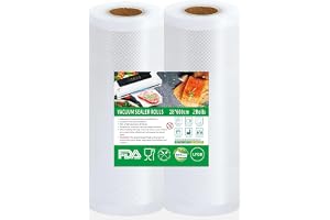vakuumpåse mat 2 rullar vakuumpåsar, 28 x 600 cm vakuumfolie, BPA-fri, slitstark, 150 µm, vakuumfolierulle för alla vakuumför