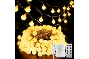 taiyongkang Cadena de luces para interiores, 6 m, 40 LED, globo, funciona con pilas + USB, luz blanca cálida, interior con temporizador y 8 modos, para Navidad, habitaciones, jardín, decoración