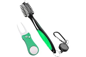 Mile High Life Outil De Golf Tout Métal avec Marqueur Balle Et Nettoyeur Rainures Club Brosse