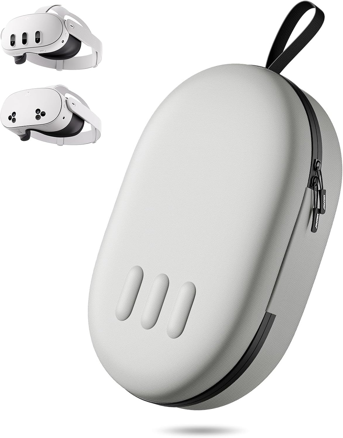 ZOZOVR Funda de Transporte para Meta Quest 3S/Quest 3, Compatible con el Battery Elite Strap, Controladores y Otros Accesorios, Estuche rígido y protección Superior para Viajar, Gris