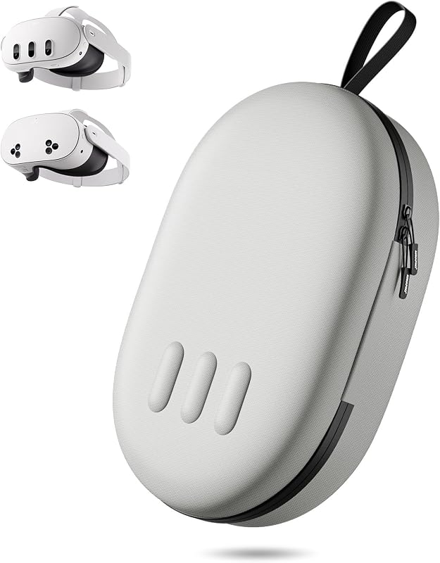 ZOZOVR Funda de Transporte para Meta Quest 3S/Quest 3, Compatible con el Battery Elite Strap, Controladores y Otros Accesorios, Estuche rígido y protección Superior para Viajar, Gris