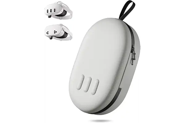 ZOZOVR Funda de Transporte para Meta Quest 3S/Quest 3, Compatible con el Battery Elite Strap, Controladores y Otros Accesorios, Estuche rígido y protección Superior para Viajar, Gris