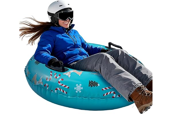 Snow Tube halkfri köldtålig förstärkt släde för pulkavling | Slitstark snörör för pulkavling lämplig för jul och vinter, utomhusspel och sport, samt