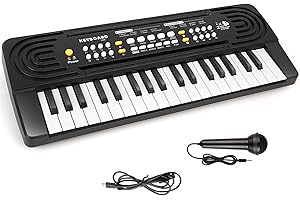 VERDANTREE Children's Keyboard with Microphone, Multifunctional Children's Piano Keyboard, 37 Keys Electronic Piano Portable Musical Instruments Music Toy, Boys Girls from 3 4 5 6 Years Educational Toy Gifts