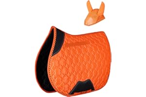 GALLOP SHOP General Saddle Pad Diamond Cut / Horse Pad / Horse Saddle Pad (F.Orange, Cob/Pony)