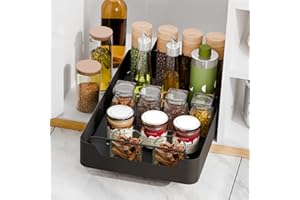 Giklux Cajones Extraibles Deslizantes Cocina, 25 * 42 CM Cajon Telescopico Adhesivo, Cajon Bandeja Extraible Mueble, Gaveta Deslizante para Cocina, Armario, Bajo Fregadero, Baño, Organizador de Cocina