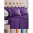 King , Purple : King Size Sheet Set - 6 Piece Set - Hotel Luxury Bed Sheets - Extra Soft - Deep Pockets - Easy Fit Breathable & Cooling - Wrinkle Free - Comphy - Purple Blum Bed Sheets - Kings Sheets - 6 PC