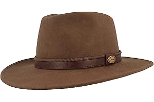 HUT BREITER Breiter Chapeau de Trekking Enroulable 100% Laine Feutre Fedora Imperméable et Pliable Garniture en Cuir Chapeaux Homme et Femme