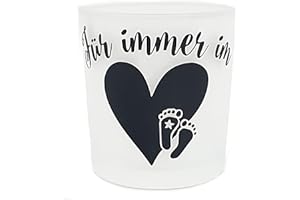 ‎KILALA Teelicht für Sternenkinder Trauer Kerze Trost Schutzengel mit Spruch Fehlgeburt Geschenk (schwarz)