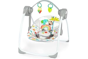 Balancelle compacte automatique portable avec musique Playful Paradise de Bright Starts, unisexe, nouveau-nés et plus