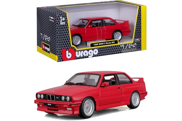 Bburago - BMW Série 3 (1988) Échelle 1:24, Réplique en Fonte avec Portes ouvrantes, Assortiment aléatoire, Licence Officielle BMW