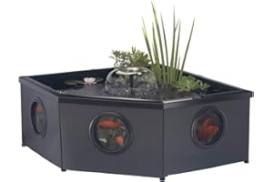 Blagdon Affinity Grand Corner Living Water Feature Eckteichbecken für Wasserlebewesen mit Inpond 5-in-1-Filterpumpe 3000, UV-Klärer, LED-Strahler, 3 Springbrunnenköpfen, 1 Pflanzkorb