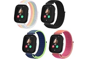 VANCLE 4 Stück Kinder Armbänder für Xplora X6 Play Armband, Verstellbare Klettverschluss Uhrenarmband 20mm für Kids Smartwatch Zubehör, Kinder Ersatzarmband für Xplora X6/X6 Pro/Anio 5/Anio 6 Mädchen Jungen