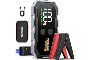 YUSMAN Starthilfe Powerbank für PKW | 6000A Autobatterie Booster für alle Fahrzeuge & 10.0L Diesel mit LED-Taschenlampe, Großdisplay & Springkabel – Ideal für SUV, Motorräder, Rasenmäher