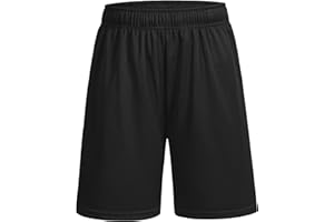 Auranso Boys Shorts Quick Dry Kids School Sports PE Shorts Breathable Summer Activewear Shorts with Pockets for Football Cycling Running Training Gym 7-14 Years Black Blue Navy