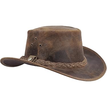 Cappello Traveller Crusher Bomber in pelle grigia - American