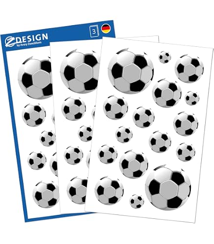 Adesivi In Carta Z Design – Tema Calcio – 3 Fogli – Per Bambini, Hobby Creativi E Personalizzazione - 4