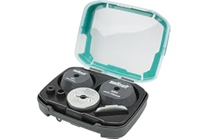 wolfcraft Aufbohrhilfe-Set für Lochsägen I 5953000 I Vorhandene Lochbohrungen erweitern I größere Spots in die Decke einbauen I Einbauhilfe für Halogenstrahler - Zentrierhilfe