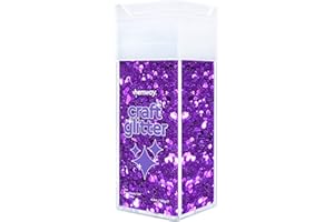 Hemway Craft Glitter Shaker 110g / 3.9oz Glitter for Arts, Crafts, Resin, Tumblers, Nails, Painting, Decoration, Festival, Cosmetic, Body - Super Chunky (1/8" 0.125" 3mm) - Purple
