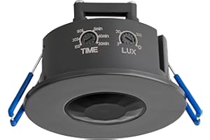 SEBSON Rilevatore di Movimento da Incasso per Interni - Montaggio a Soffitto, LED adatto, Programmabile - Sensore di Movimento Portata 8m/360°, Ø75x42mm