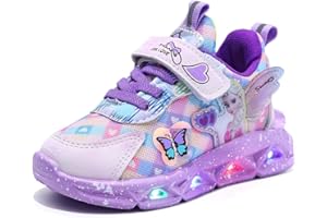 YGZZHK Chaussures flash for filles, chaussures lumineuses à Elsa for enfants sport lumière clignotante baskets course d'intérieur baskets loisirs plein air for le printemps et l'automne (22-36) ( Color : Pur