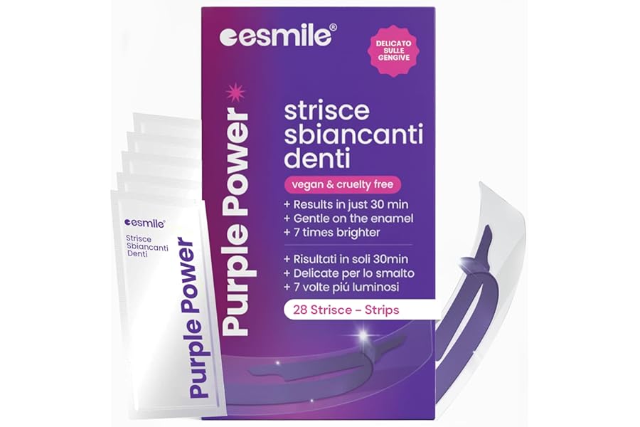 ESMILE Tiras Blanqueadoras Dientes Morado – 21 Tratamientos | Aclaramiento Instantáneo Sin Peróxido | Neutraliza el Amarillo e ilumina la Sonrisa (28)