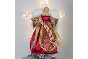 The Christmas Workshop 82000 aniołek na choinkę / 30 cm wysokości/czerwony i złoty kolor/dekoracja świąteczna do wnętrz