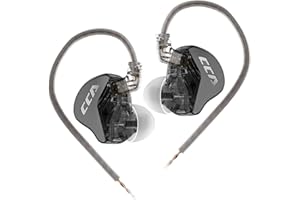 EZ EAR CCA CRA in Ear Monitor Headphones with Microphone Clear Sound Deep Bass Wired Earphone, Ultra-Thin Diaphragm Dynamic Driver IEM Tangle-Free with Hi Res Detachable Cable