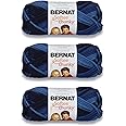 Bernat Softee Chunky Yarn Super Bulky #6, Denim Ombre, 3 Skeins