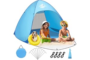 ‎PUREBOX Purebox Strandmuschel Pop Up 1-3 Personen/3-4 Personen Modelle, Pop Up Strandmuschel mit UV Schutz, UPF 50+ Strandzelt, Automatisches Tragbarer Strandzelt Wurfzelt für Familie Camping Garten Strand