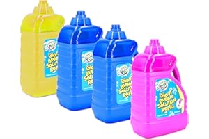 Bubblekidz 1.8 Litre x 4 Bubble Mixture Liquid Solution Refill Bottle with Pouring Funnel