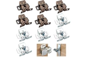 AOOTUERL chiusure a doppio rullo per armadietto, 10 pezzi Chiusura per Porta e Armadio a Doppio Rullo, Push Pull per Ante Chiusura a Pressione Chiusura, Acciaio Inossidabile/Viti Incluse, per Armadi/Porte