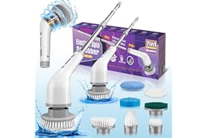NEAT-O Electric Spin Scrubber, Cordless Shower Cleaner with 7 Replaceable Brush Heads & Detachable Extension Handle, Power Bathroom Cleaning Brush for Kitchen Tub Car Floor Tile