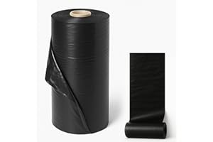 MAKA CHANGE YOUR LIFE QUALITY Maka Telo Nero Pacciamatura Orto Anti Erbacce Forato o Senza Fori Giardino Pacciamante Anti-UV Permeabile all'Acqua Polietilene Spessore Film 5 Micron Cartone (0.9x100 Metri, Senza Fori)