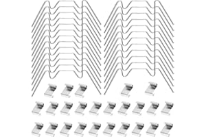 BEHAHAI 50pcs Greenhouse Clips Greenhouse Window Clips Stainless Steel Greenhouse Glass Pane Fixing Clips Greenhouse Spring Clips Halls Greenhouse Clips for Glass (25 W Glazing Clips & 25 Z Overlap Clips)