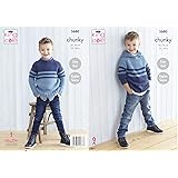 King Cole 5680 Knitting Pattern Childrens Sweater and Hoodie in Subtle Drifter Chunky