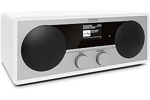 TechniSat DIGITRADIO 451 CD IR – radio internetowe z odtwarzaczem CD (DAB+, UKW, stereo, AUXIN, Bluetooth Audiostreaming, Spotify, USB, funkcja ładowania, odtwarzanie MP3, Wi-Fi, 2 x 15 W), białe