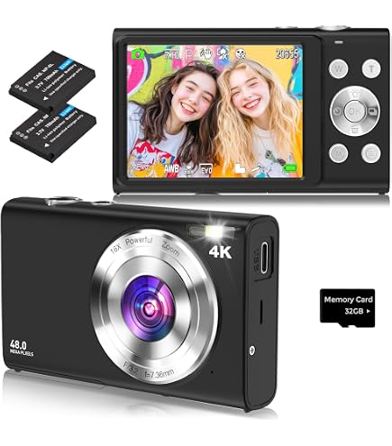 Fotocamera Digitale WiFi WOUPY Da 48 MP - Video HD 2.7K, Schermo LCD 3 Pollici, Perfetta Per Viaggi E Famiglia