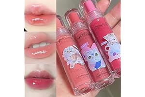 ‎SITOVELY Sitovely 3PCS Niedliches Jelly Lipgloss Set, Moisturizing Lippenstift Spiegel Serie, Hoch Glänzende Lippenöl Lip Glow Oil, Aufpolsternde Wasser Lippenbalsam für Mädchen (A)