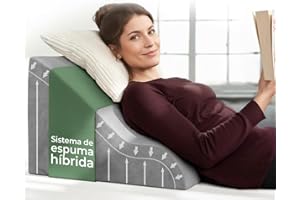 WELL B4 Almohada de Lectura, cojin de Lectura, Almohada de Cuña de Espuma Viscoelástica Apoyo de Espalda, Almohadas Antireflujo Ergonómicas, cojín con Forma de cuña para Cama y sofá para dormir elevado, wedge