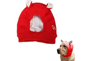 LONGHAO Cappello Invernale Per Cani,Cappelli Per Cani A Maglia,Cappelli Per Cani,Copertina In Cotone Per Animali Domestici, Freie GrößE,Simpatico Cappello A Maglia Per Cani Con Orecchie