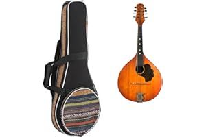 SHANRYA Mandolinentasche im ethnischen Stil, leicht zu reinigende Mandolinentasche Tragbarer verstellbarer Schultergurt zum Tragen von Mantolinen zum Veredeln von Zubehör