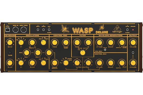 Behringer Wasp Deluxe Synthétiseur Analogique de Légende avec Deux Oscillateurs, Filtre Multimode, Chaîne Polyphonique 16 Voix et Format Eurorack