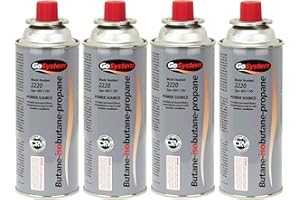 GOSYSTEM Go System Valve Gas Cartridge Camping Gas Stove Cartridge Burner Iso-Butane/Propane 227 g, 4