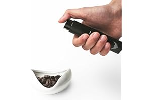 ‎KNODOS KNODOS Kubek do dozowania ziaren kawy z butelką z rozpylaczem RDT Premium naczynie dozujące i zestaw spryskiwaczy do fasoli – zestaw tacek pomiarowych do pojedynczej dawki/prezent dla miłośnika kawy