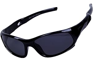 Qixuan Kids Sport Sunglasses for Boys Girls (3-12 years) Polarized UV Protection + Box